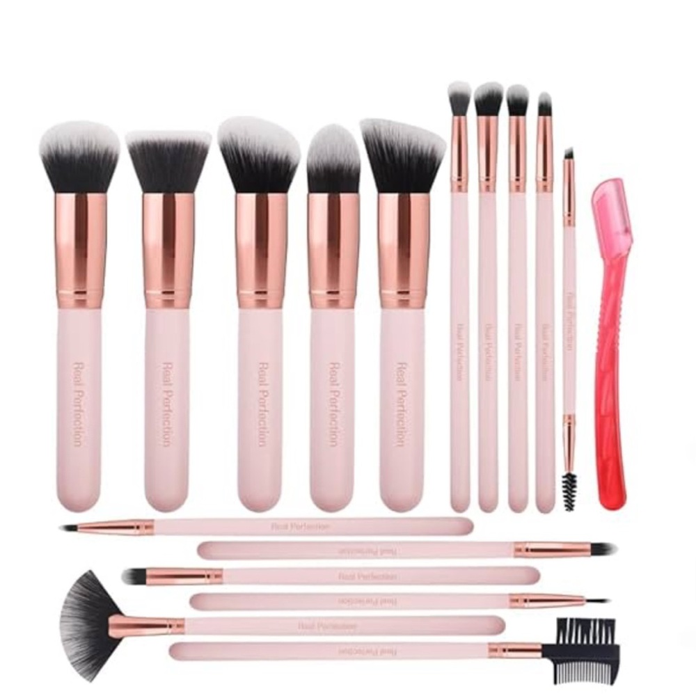 16 pcs Perfection Rose Gold and Pink Brush Collection